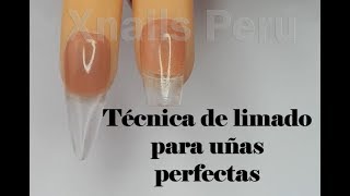 Técnica de limado para estructura de uñas Acrílicas o gel perfectas  Xnails Academy [upl. by Mada828]