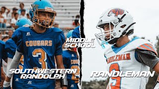 TWO TOP UNDEFEATED MIDDLE SCHOOLS MEET AT THE 50  SOUTHWESTERN RANDOLPH VS RANDLEMAN MIDDLE SCHOOL [upl. by Aenet884]