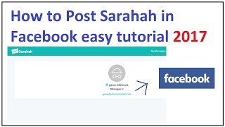 sarahah facebook post tutorial [upl. by Hoxsie381]