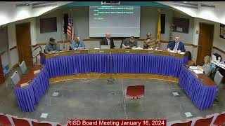 RISD Board Meeting January 16 2023 [upl. by Ayadahs]