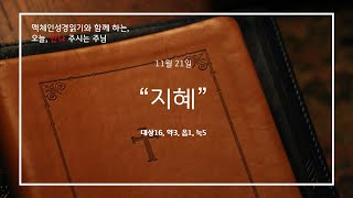 11월21일맥체인성경읽기대상16약3옵1눅5오늘만나주시는주님서귀포제일교회 [upl. by Galvin]