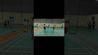 quotCross court deceptive drop shotquotDoubles Badminton [upl. by Ettenhoj]