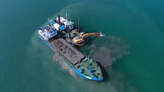 Liebherr  R 954 dredging excavator in the black sea [upl. by Rob]