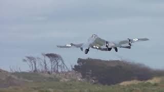 Whanganui Airport  De Havilland DH 112 Venom Mk 1 ZKVNM Take off RWY11 [upl. by Nylasor]