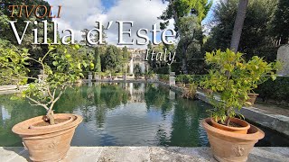 Tivoli Villa dEste  Italy Walking Tour [upl. by Nibla]