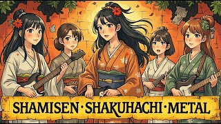 【和風BGM】Shamisen × Shakuhachi × Metal  Work amp Study Background Music 🎸🎌🔥 [upl. by Atsirtal]