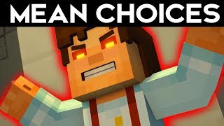 MEAN WORST CHOICES Minecraft Story Mode Season 2 Episode 5 Funny Moments Alternative Choices [upl. by Irrahs866]