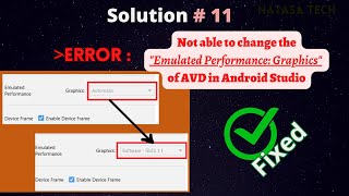 Not able to change the quotEmulated Performance Graphicsquot of AVD in Android Studio  natasatech [upl. by Okorih]