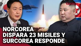 COREA DEL NORTE dispara 23 misiles y Corea del Sur responde a provocación con misil desde sus costas [upl. by Cherida]