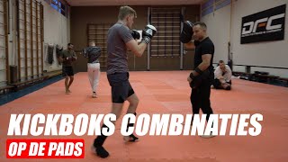 Kickboks combinaties op de pads met Daan [upl. by Qerat]