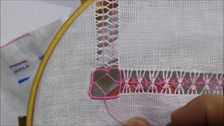 Angolo a punto spirito  Tutorial ricamo a mano hand embroidery deshilado [upl. by Isabelle362]