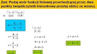 Wzór funkcji liniowej a współczynnik kierunkowy prostej  Matfiz24pl [upl. by Initsed]