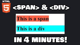 Learn HTML span amp div in 4 minutes 🏁 [upl. by Yetah]