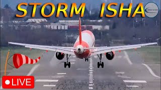 STORM ISHA LIVE Birmingham Airport 21012024 aviation [upl. by Adiaroz]