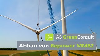 Abbau von Repower MM82 Windkraftanlage [upl. by Amolap820]