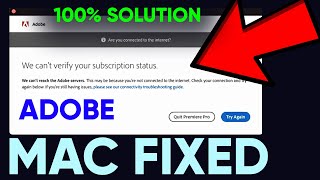 How to fix Adobe We cant verify your Subscription Status 2022 Tutorial [upl. by Akeyla]