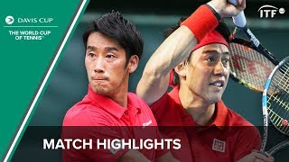 NishikoriSugita Japan vs SmirnovStakhovsky Ukraine  Davis Cup Highlights  ITF [upl. by Desmond]