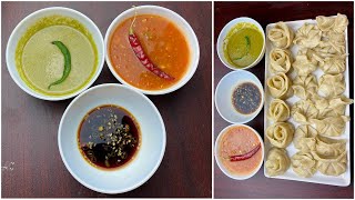 ৩ টি ভিন্ন স্বাদের মোমো সস  চাটনী রেসিপি  Momo Sauce  Momo Chutney  Momos  Chutney For Momo [upl. by Dnomso]