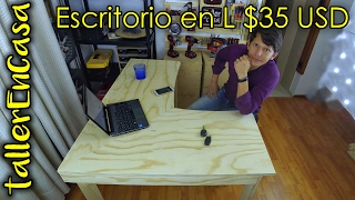 Escritorio en L para computadora hecho en casa [upl. by Miriam71]