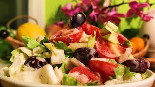 Olive Tomato Endive Salad with Garlic Cashew Dressing  Take 3 [upl. by Ocsicnarf860]