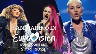 EUROVISION THROUGH TIME ETT  All Songs SAN MARINO 2008  2024  Recap and Ranking [upl. by Carny]