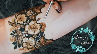 Full Hand Bridal Mehndi Designs for Hand Dulhan Mehndi Designhibiscus in hennaSadiyas Henna 1 [upl. by Ludwigg]