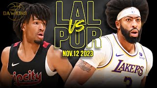 Los Angeles Lakers vs Portland Trail Blazers Full Game Highlights  Nov 12 2023  FreeDawkins [upl. by Venola]