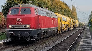 UNIEK Rheinische Eisenbahn 215 086 met een Swietelsky werktrein te Praest [upl. by Reteid991]