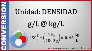 Convertir de Gramos sobre litros a kilogramos sobre litros gL a kgL  Densidad [upl. by Eugaet]