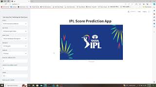 IPL Score Prediction  Machine Learning Project APP [upl. by Airotciv983]