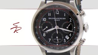 Baume Mercier Capeland Chrono Black Dial Leather Strap M0A10084 [upl. by Wurst906]