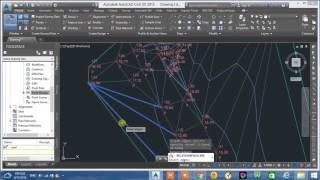 AutoCAD Civil 3d 2015 import point  create surface  Profile [upl. by Nahtnanhoj]