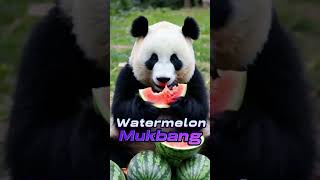 Panda mukbang bamboo watermelon carrot animalshorts [upl. by Kobylak]