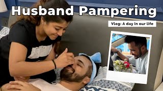 I pampered my husband for a day  Aadya amp Mayur [upl. by Nama734]