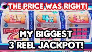 My BIGGEST 3 Reel JACKPOT Incredible Win on Price is Right [upl. by Anayk]