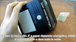 Lampada luce da esterni con pannello solare a 12 LED Holan [upl. by Edyaw]