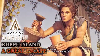 Assassins Creed Odyssey  Korfu Island A Great Escape All Missions [upl. by Atarman]