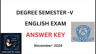 Degree Semester V new syllabus English Question Paper Key November 2024 Osmania University [upl. by Arlan]