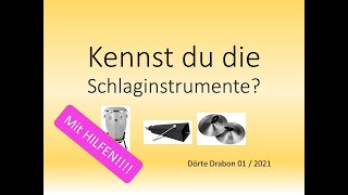 Kennst du die Schlaginstrumente LEVEL 1 Instrumentenkunde für den Musikunterricht [upl. by Euqina350]