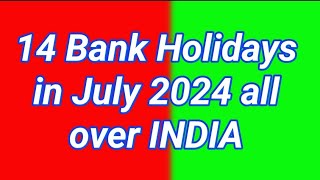 Bank holiday in July 2024  Bank holiday list [upl. by Abbye]