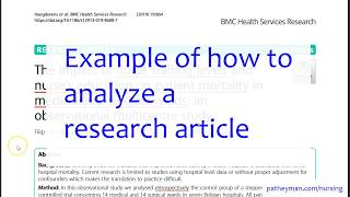 Research  How to analyze an article for Critique 2 [upl. by Eittap]