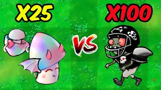 PVZ 1 Hybrid Challenge  25 Of All Hybrid Plants Vs 100 Giga Black Football Imp  Who Will Win [upl. by Delano]