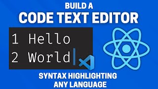 Build a Code Text Editor in React in 10 Minutes Syntax Highlighting Dark Theme [upl. by Preuss]