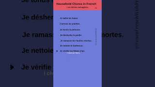 Learn Chores French Vocabulary [upl. by Olsen]