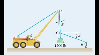 248 Knowing that α  20° determine the tension a in cable AC b in rope BC statics [upl. by Aurore183]