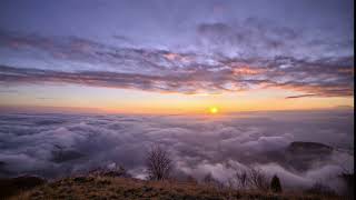 Sunset Above the Clouds Sky Timelapse Nature HD Scene Video Background Loop [upl. by Ahsiam669]