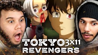 Tokyo Revengers Season 3 Episode 11 REACTION  He Got SHOT [upl. by Jasper]