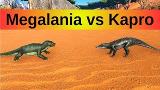 Megalania vs Kaprosuchus  ARK Survival Evolved  Cantex [upl. by Hutchison]