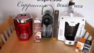 3 Kaffeekapselmaschinen  3 Espresso  Cafissimo Nespresso Lavazza [upl. by Swerdna]