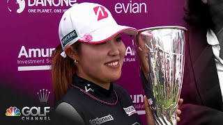 Ayaka Furue awarded trophy after winning 2024 Amundi Evian Championship  Golf Channel [upl. by Adnarim]